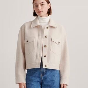 NWT Quince Merino Wool Cropped Shirt Jacket